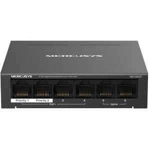 Mercusys MS106G, 6-Port Gigabit switch, 4-Port PoE+ kép