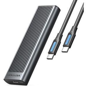 Vention M.2 NVMe and SATA SSD Enclosure USB-C Gray Aluminum Alloy Type kép