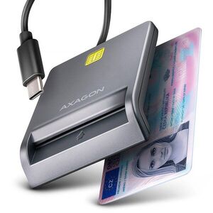 AXAGON CRE-SM3TC Smart card / ID card FlatReader, USB-C cable 1, 2 m kép