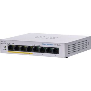 CISCO CBS110 Unmanaged 8 portos GE, részleges PoE, asztali, Ext PS kép