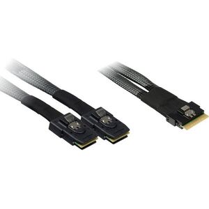 Inter-Tech (SFF-8654 8i) Slim SAS to 2x (SFF-8087) Mini-SAS, 0, 75 m kép