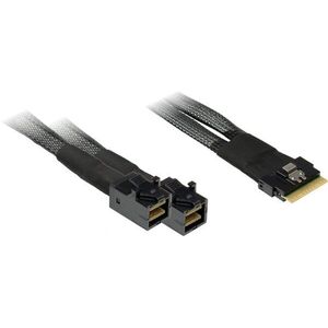 Inter-Tech (SFF-8654 8i) Slim SAS to 2x (SFF-8643) Mini-SAS HD, 0, 75 m kép
