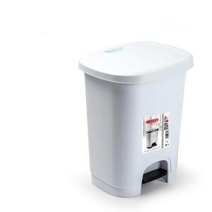 Plastic Forte Color szeméttároló, fehér, betét nélkül pedállal, 8 l kép