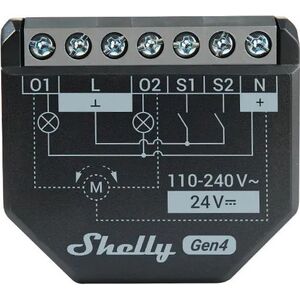 Shelly Gen4 2PM, WiFi, Zigbee, 2 csatornás redőnyvezérlő modul kép
