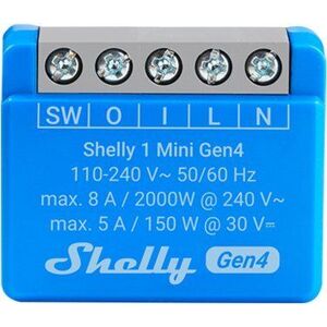 Shelly Gen4 1 Mini, kapcsoló modul, Wi-Fi kép