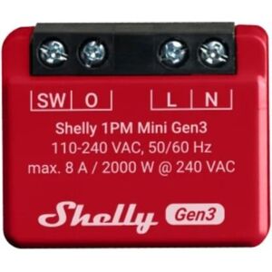 Shelly Plus 1PM Mini, kapcsolómodul, WiFi, Gen3 kép