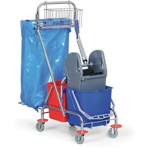 ALLSERVICES tisztítókocsi 2 × 15 l tartóval + 120 l kép