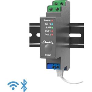 Shelly Pro 2, kapcsolómodul DIN-sínre, 2×16 A, WiFi, LAN kép