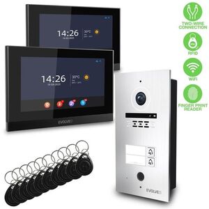 EVOLVEO DoorPhone ID-2, 2-vezetékes 2 lakáshoz RFID, ujjlenyomat és ONVIF kamera támogatással kép