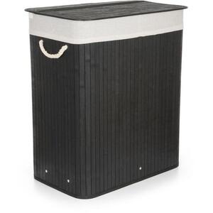 G21 fekete, fehér szövet kosárral, 52×32×63 cm, 105 l, bambusz kép