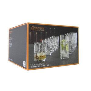 Nachtmann 12 darabos whiskys pohár készlet 345 ml, Longdrink 445 ml HIGHLAND SQUARE 101754 kép
