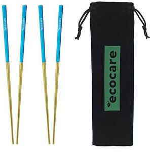 ECOCARE Fém Sushi pálcika arany-kék csomagolásban 4 db kép
