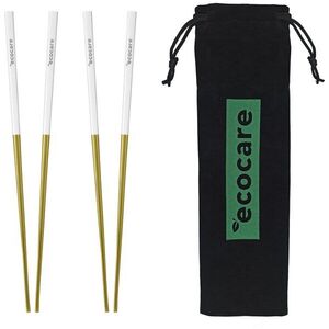 ECOCARE Fém Sushi pálcika arany-fehér csomagolásban 4 db kép
