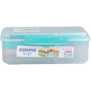 Sistema To Go Ételtároló doboz + joghurt tartó, 1, 65 l, 3 rekeszes, mentazöld kép