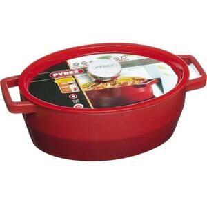 Pyrex Slow Cook lábas ovális fedővel 4 l, piros, piros kép