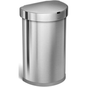 Simplehuman érintésmentes szemétkosár 45l, félkerek, matt acél, FPP, zsáktartóval kép