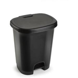 Plastic Forte Color szeméttároló, fekete, betét nélkül pedállal, 27 l kép