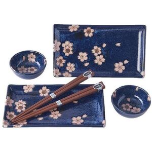 Made In Japan 6 db-os Sushi Szett Navy & Pink Sakura Design kép