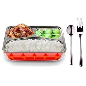 ALUM Ételmelegítő doboz fém edénnyel + evőeszköz, 220 V / 12 V (2in1) kép