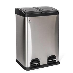 Brilanz Savery Szelektív szemetes, rozsdamentes acél, 40 l, 2×20 l kép