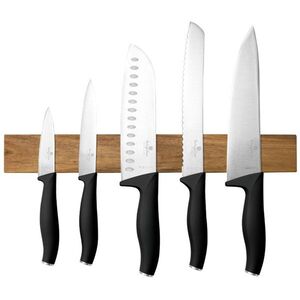 BerlingerHaus Matte Black Collection, akácfából készült mágneses tartóval, 6 darabos szett kép