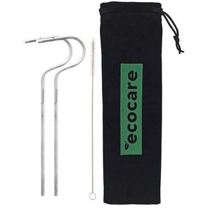 ECOCARE Környezetbarát fém szívószál ezüst 2 db kép