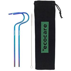 ECOCARE Környezetbarát fém szívószál Rainbow 2 db kép