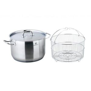 CS KOCHSYSTEME Fazék fedővel és kosárral Rozsdamentes acél 10 l / átmérő 28 x 18 cm PRO-X kép