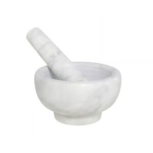 GERIMPORT Mozsár törővel, 12 cm, fehér márvány kép