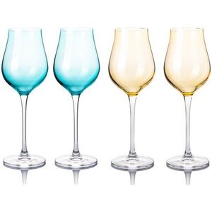 B.BOHEMIAN DION prosecco / pezsgőspohár szett - 250 ml, Mix Blue and Yellow, 4 db kép