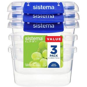 Sistema Ételtároló doboz szett, 3 db, 2 csattal, 400 ml kép