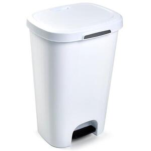Plastic Forte pedálos szemetes, fehér, 50 l kép