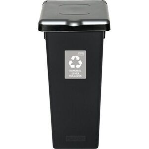 Igotrend Szelektív hulladékgyűjtő 53 l FLAP BIN, fekete/ezüst kép