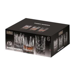 BOHEMIA ROYAL CRYSTAL pohár 6 db 350 ml Bohemia whisky, különböző dekorok keveréke kép