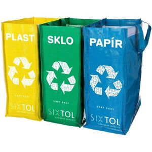 SIXTOL Sort Easy 3 Slim szelektív hulladékgyűjtő, 18 × 30 × 40 cm, 3 × 22 l, 3 darab kép