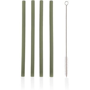 Zopa szilikon szívószál - 4 db, Forest Green kép