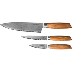 G21 Gourmet Damascus Small Box Késkészlet, zebrafa markolat, 3 db kép
