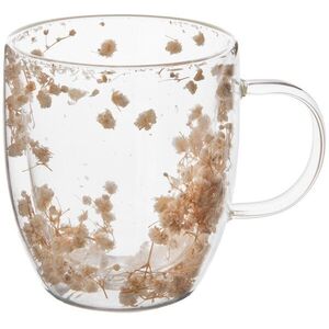 ORION DOUBLE Mug 0, 35 l duplafalú boroszil. üveg, virágok, bézs kép