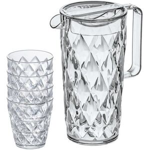Koziol Crystal 4 db-os pohárkészlet (250 ml) kancsóval (1, 6 l) kristálytiszta kép