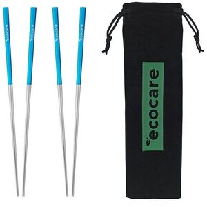 Ecocare fém evőpálcikák Silver-Blue csomagolásban, 4 db kép