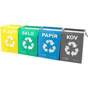 SIXTOL Táska szelektív hulladékhoz SORT EASY 4 METAL, 30x30x40 cm, 4x36 l, 4 db kép