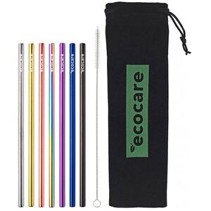 ECOCARE Fém szívószál készlet Mix 8 mm 7 db kép