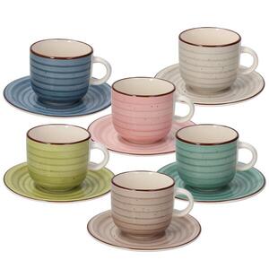 Tognana URBAN PASTEL teáscsészekészlet csészealjjal, többszínű, 6 db, 220 ml kép