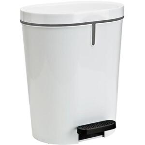 Denox Oval pedálos szemetes, 25 l, műanyag, fehér kép