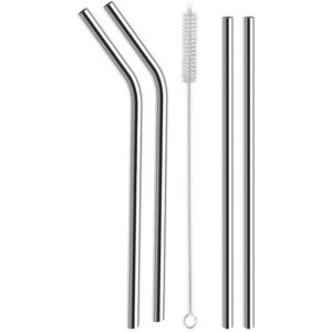 ORION Rozsdamentes acél szívószál, 18 cm, 4 db, tisztítókefével kép