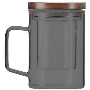 Vialli Design Üveg, SOHO, 350 ml, grafit_9361, infúzorral kép