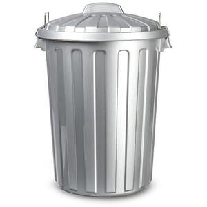 Plastic Forte Popelnice szeméttároló, ezüst, fedéllel, 31 l kép