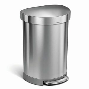 Simplehuman 60 l, pedálos, félkör alakú, szálcsiszolt, rozsdamentes acél FPP kép