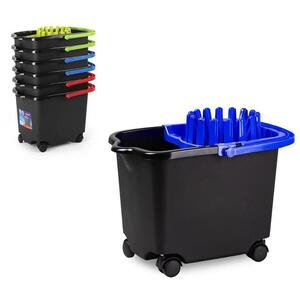 Plastic Forte vödör kerekekkel 15 l + csavarókosár kép