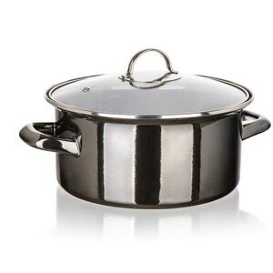 BANQUET METALLIC Black zománcozott 22 cm 3, 7 l, fedővel kép